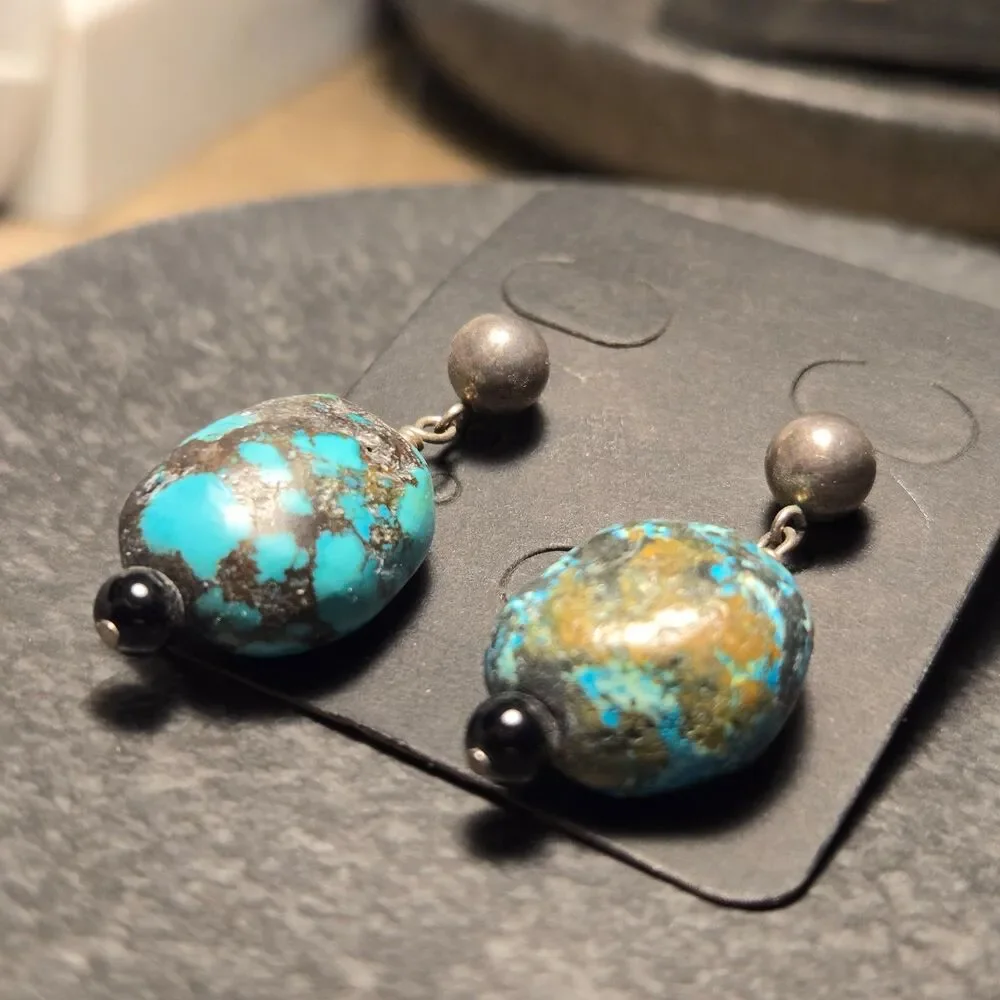 Dangly Stud Gorgeous Stone Sterling Silver Earrings